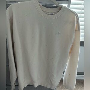 PINK Victoria's Secret Embellished Cream Crewneck Sweatshirt